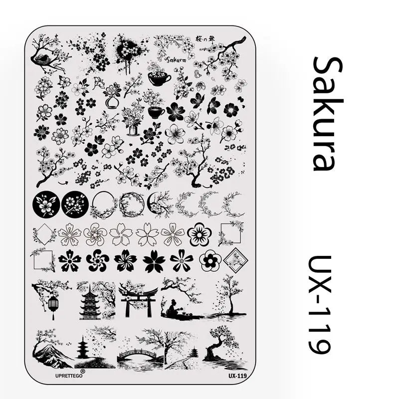 UX Serial 2 Stainless Steel Stamping Plate Template Abstract Vintage Fabric Texture Pattern Xmas Halloween Floral LaceUX52 - 