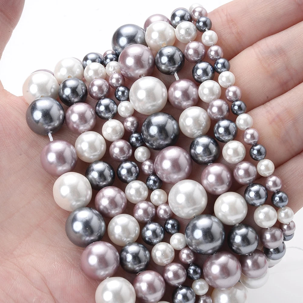 Natural Freshwater Shell Pearls Beads Round Loose Spacer Beads for Jewelry Making DIY Bracelet Necklace Accessories 4 6 8 10m
