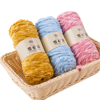 DIY 100% Polyester Velvet Yarn Amigurumi Accessories Dolphin Baby Plush Yarn Soft Chenille Yarn for Knitting 1 Skein 100g 130