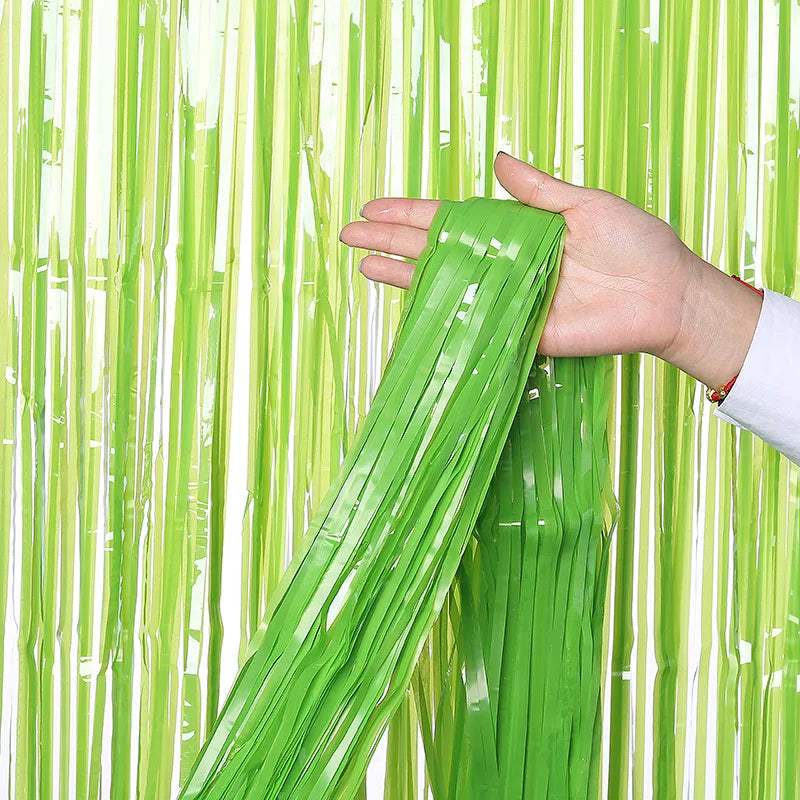 Top Matte Birthday Party Decoration Backdrop Foil Tassel Fringe Curtain Kids Adult Photo Booth Baby Shower Wedding Matte Drap