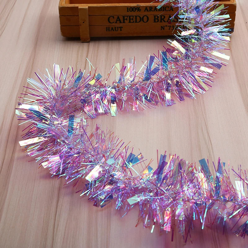 2m Gorgeous Colorful Foil Madder Christmas Tree Garland Birthday Party Wedding Decor Thanksgiving Home Decoration Supplies
