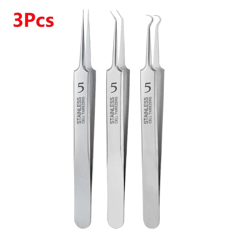 German Ultra-fine No. 5 Cell Pimples Blackhead Clip Tweezers Beauty Salon Special Scraping & Closing Artifact Acne Needle Too