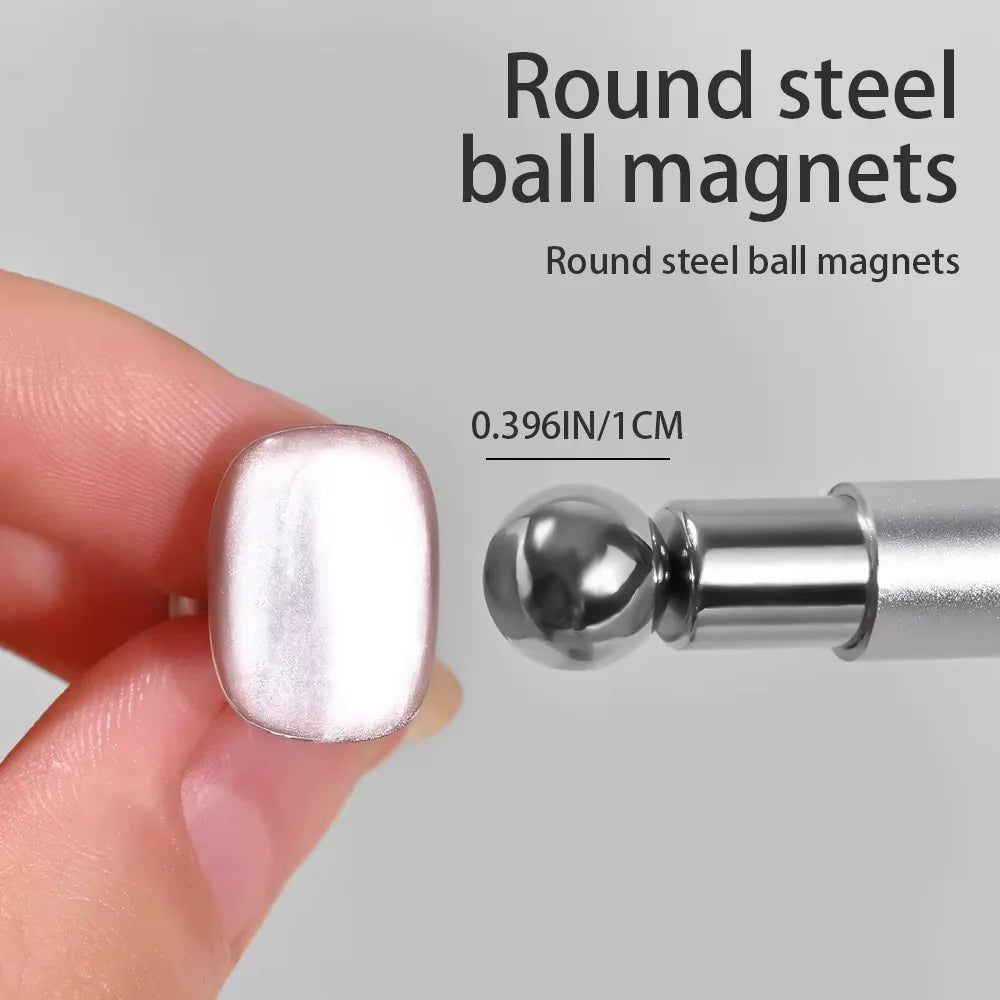 1/2Pcs Nail Cat Eye Magnetic Ball With Nail Magnetic Stick Tool Set Double-head Strong Magnet Pen 3D Cat Eye Gel Nail Supplie