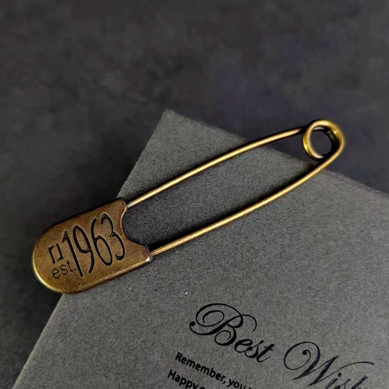 Vintage-Style Letter Safety Pins - Durable Copper, Decorative Shawl Pins for Clothing and Crafts - JM-B35