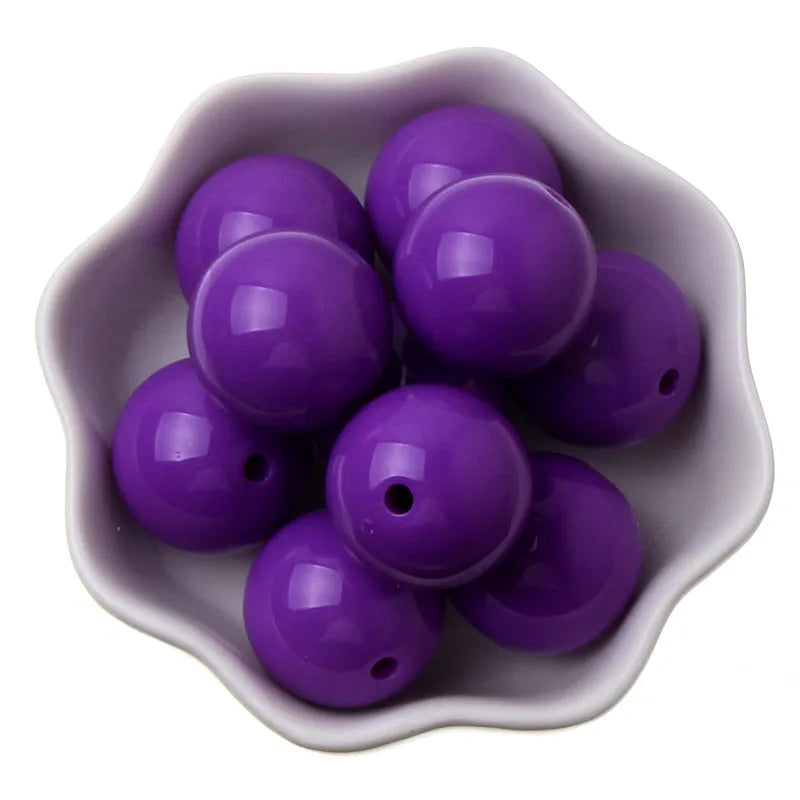 6/8/10/12/14/16/18/20mm Bubblegum Colorful Spacer Beads Round Loose Acrylic Beads For Diy Bracelet Necklace Jewelry Making