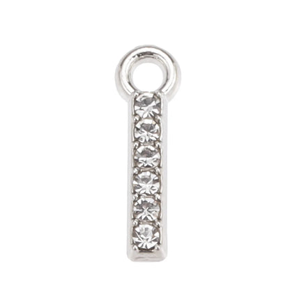 10/26pcs Silver Color Alloy Crystal Mini Alphabet 26 Letter Charms Pendants for Women Necklace Earring Jewelry Accessories - 