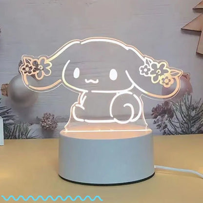 Hello Kitty Cinnamoroll cartoon bedside decoration night light bestie new creative birthday gift for girls student dormitory 