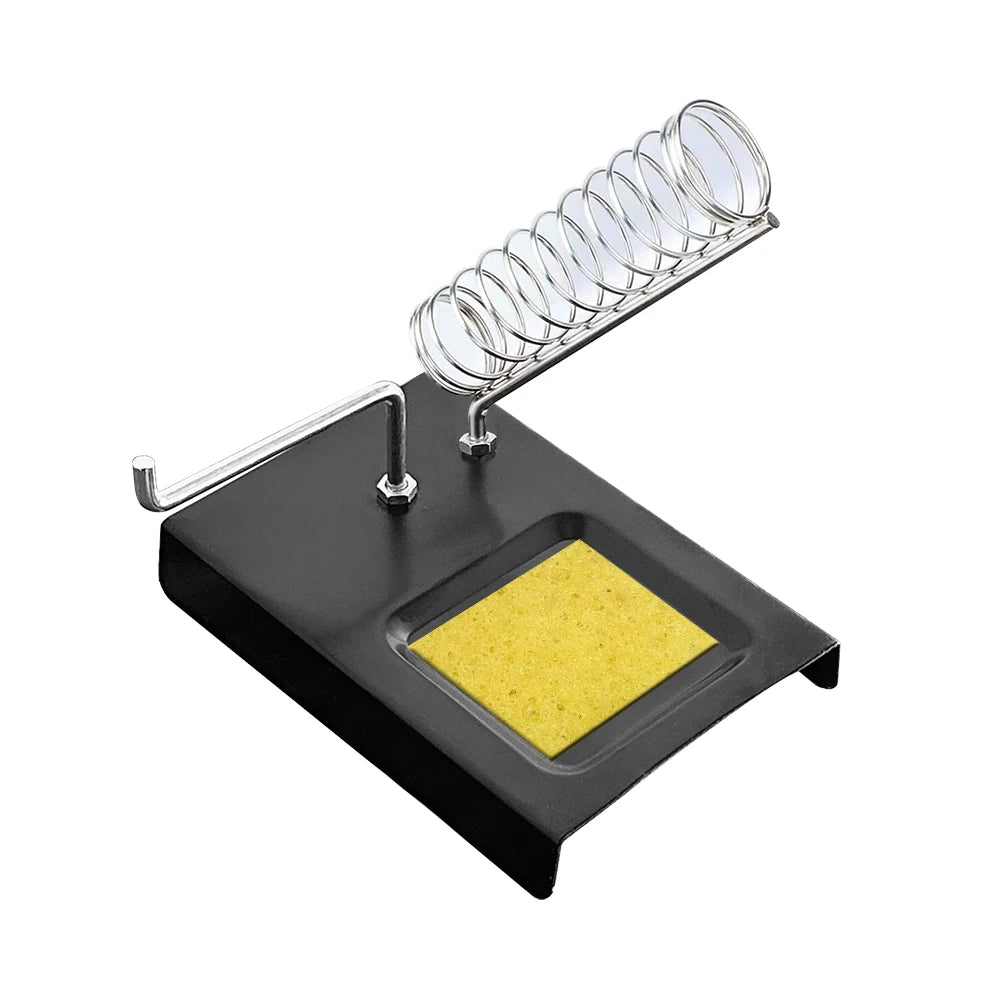 Soldering Iron Stand Portable Holder Soldering Tin Stand with Welding Cleaning Sponge Electric Soldering Iron Accessories - C