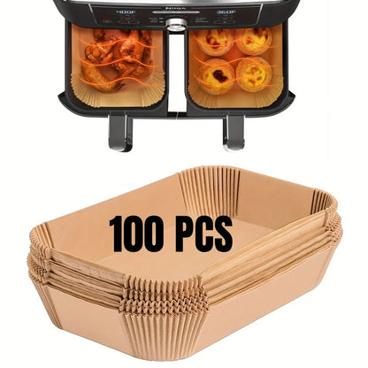 Air Fryer Paper Liners Disposable Oil-Proof Waterproof Baking Paper Round Square And Rectangle Parchment Kitchen Party Suppli