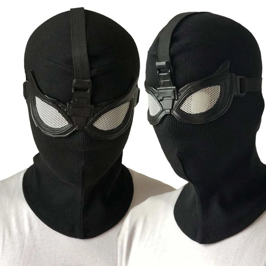Superhero Peter Parker Spider Mask Cosplay Stealth Suit Black Helmet Halloween Masquerade Party Costume Props