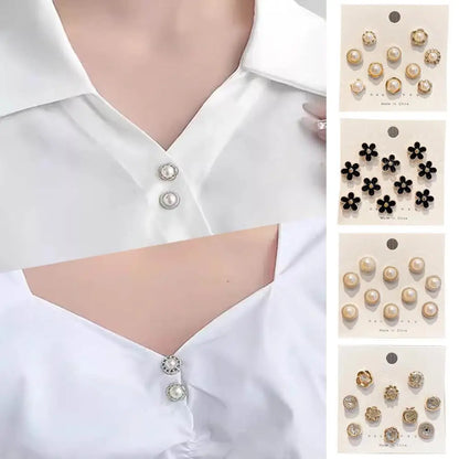 10pcs Collar Needle Buckle Fixed Pin 2025 Trendy Jewelry Gift For Women Brooch Fashion No Punching Magnetic Buckles For Shirt