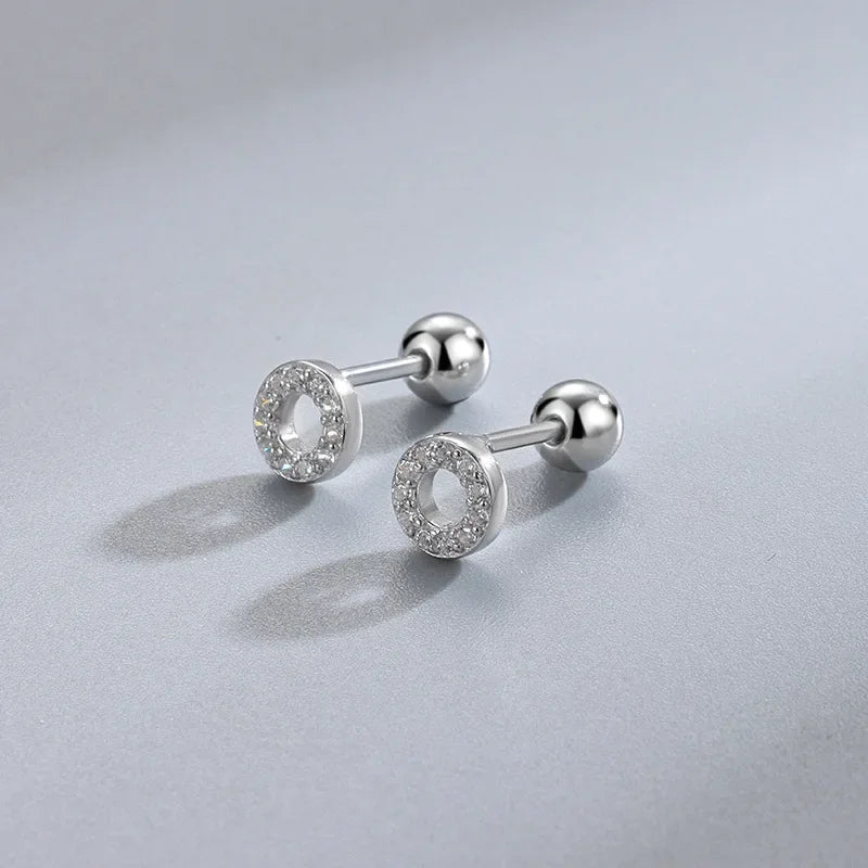 New Fashion Heart Stud Earrings for Women Hypoallergenic Screw Cartilage Helix Earring Girls Piercing Accessories Jewelry Gif