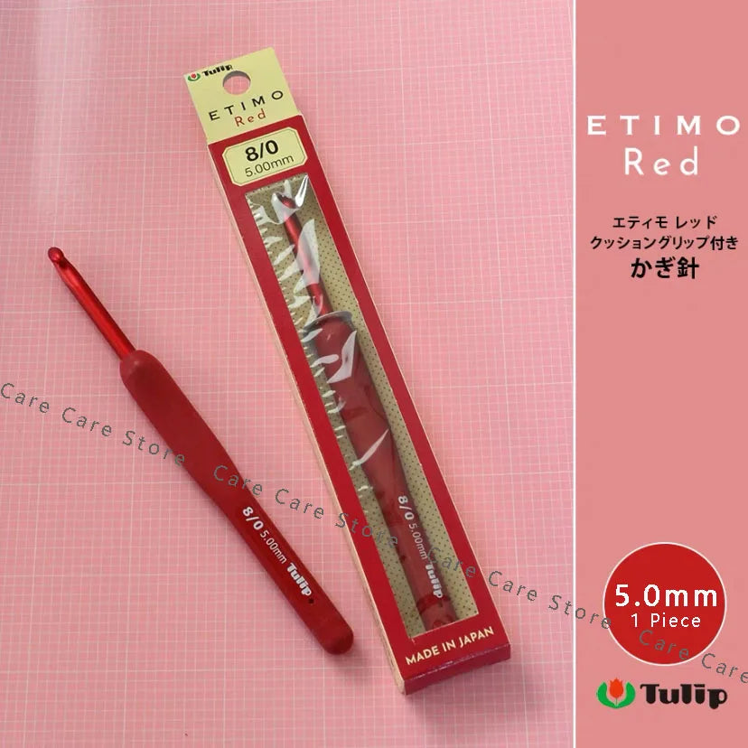 1 Piece Tulip Crochet Hooks Original Etimo Red Crochet Needles Tulip Hook Sweater Yarn Crochet knitting Hook