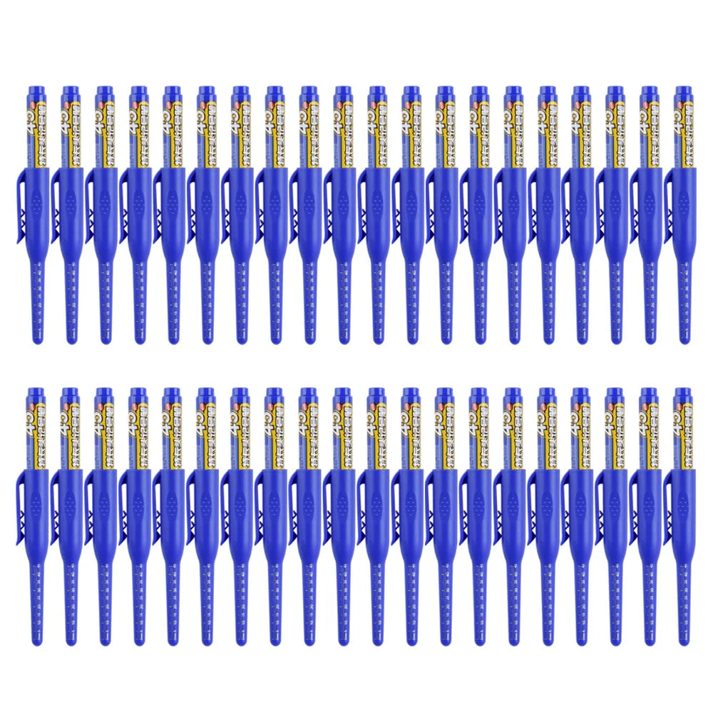 4-40Pcs White/Black/Blue/Red 45mm Deep Hole Marker Pens Long Nib Head Carpenter Pen Waterproof for Measuring Woodworking Offi