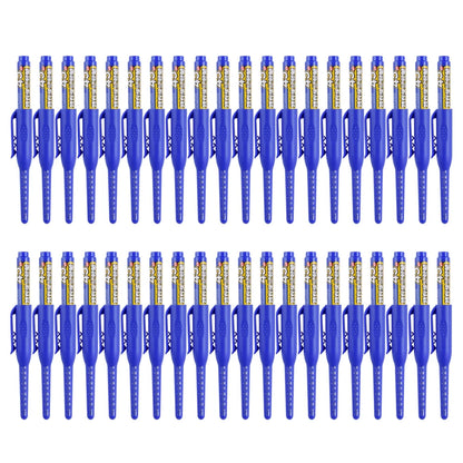 4-40Pcs White/Black/Blue/Red 45mm Deep Hole Marker Pens Long Nib Head Carpenter Pen Waterproof for Measuring Woodworking Offi