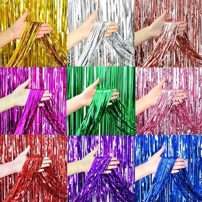 1*2M Macaron Pink Blue Fringe Curtain Door Rain Curtain Decor Photo Booth Backdrop Garland Wedding Birthday Party Decoration