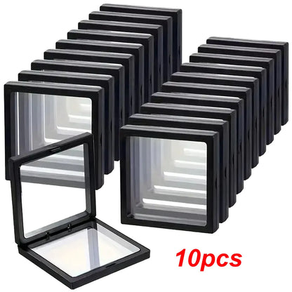 10pcs, Transparent Floating Display Box, Plastic Film Jewelry Packaging Box, Jewelry, Necklace, Ring, and Collectible Storage