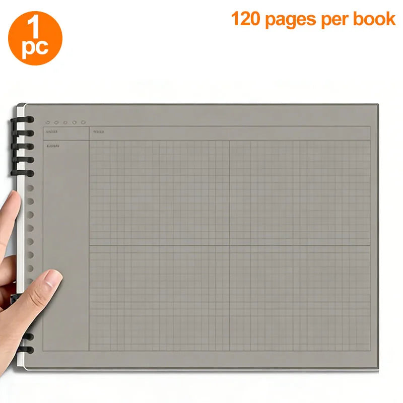 1pc Mind Map Notebook, Spiral Notebook, Project Planning Notebook, Each 120 Pages, Suitable for Classroom Learning - black