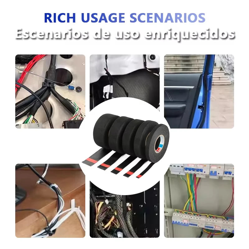 iLMH High Temperature Wire Harness Cloth Tape Automotive Cable Loom Heatproof Fabric Adhesive Tape, Engine Electrical Insulat
