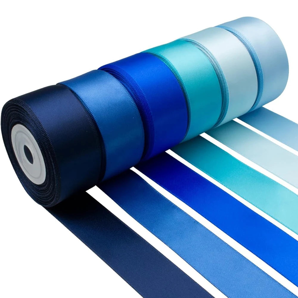 6 Rolls 150yards Assorted Solid Color Silk Ribbon Satin Satin For Wedding Invitation Bouquets Birthday Party DIY Gift Packagi