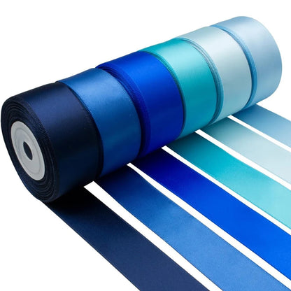 6 Rolls 150yards Assorted Solid Color Silk Ribbon Satin Satin For Wedding Invitation Bouquets Birthday Party DIY Gift Packagi