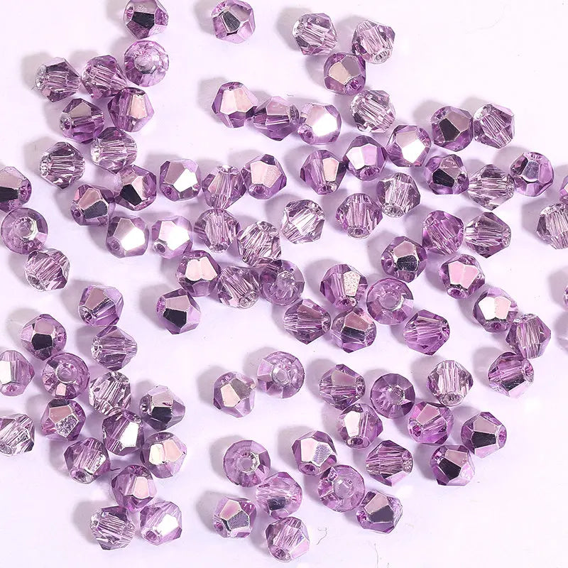100Pcs 4MM Glass Bicone Shaped Beads Faceted Crystal Beads for Jewelry Making Bracelet Necklace Earrings DIY Beading - 5