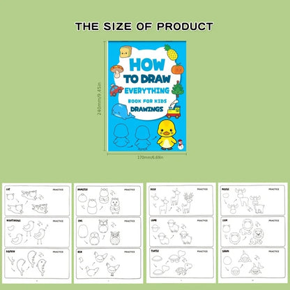 Fun Coloring Book, Children's Art Book: Simple 4-Step Drawing Guide, Interactive Drawing Activity Book for Kids 32 Pages