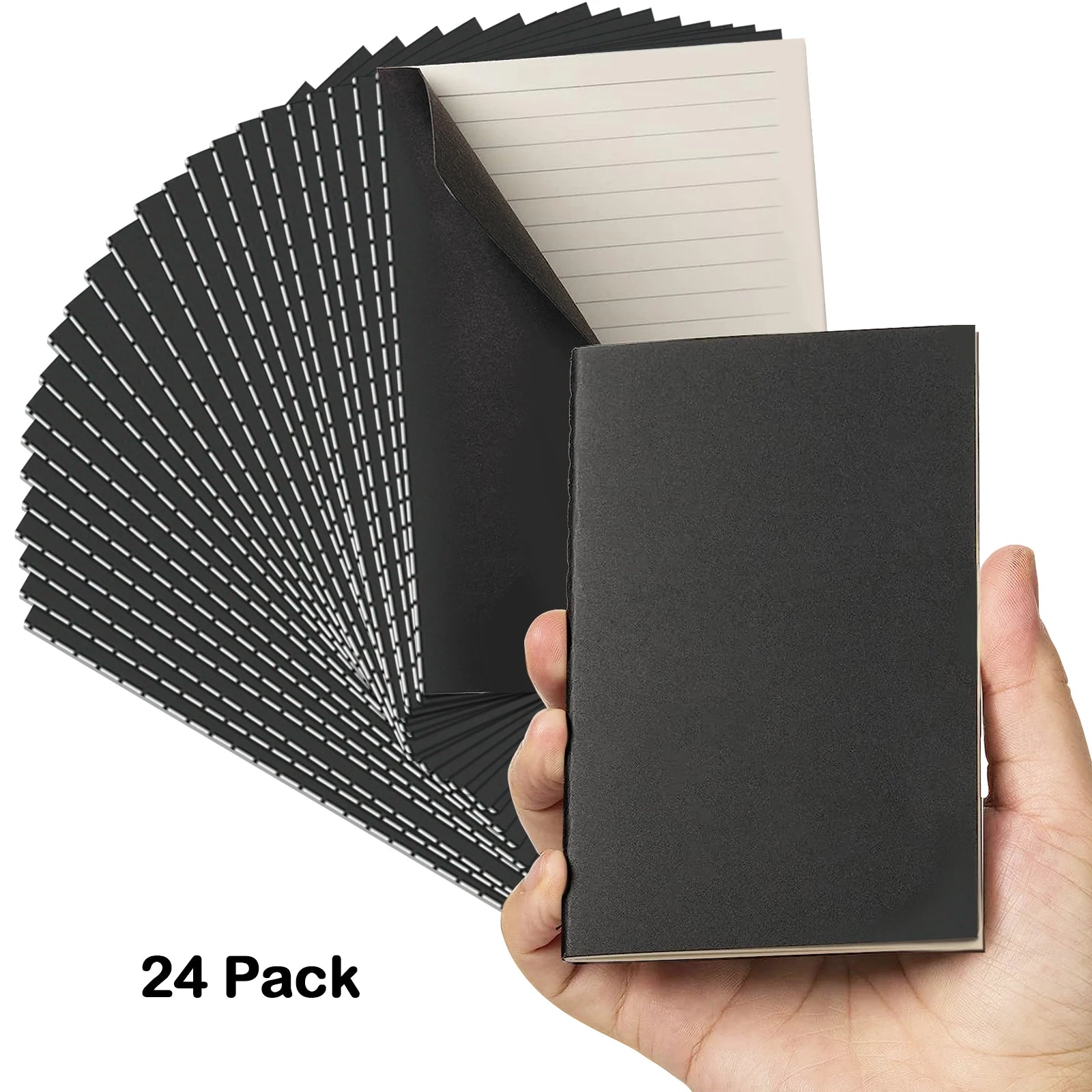 24 Pack Pocket Notebook Journal Bulk, College Lined Paper with Softcover, Small Memo Notepad for Writing/Drawing Diary/ Subje