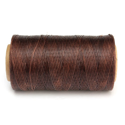 High Quality Durable 240 Meters 1mm 150D Leather Waxed Thread Cord for DIY Handicraft Tool Hand Stitching Thread - Coffe