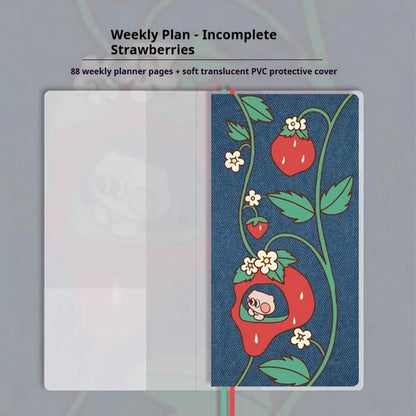 Kinbor Original Undated Weekly Planner, Illustrated Hardcover Journal with Two Pages Per Week, Portable To-Do List Notebook S