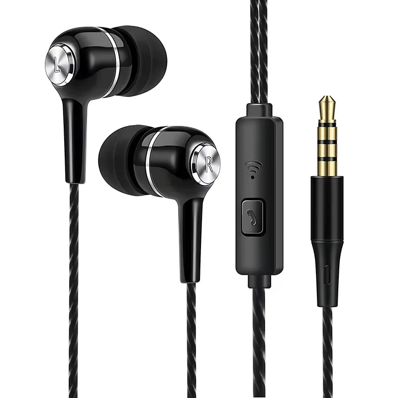 3.5mm Wired Earphone In Ear Headset HIFI Heavy Bass Earbuds Monitor Sports Headset Stereo Music Gaming Headphone With Microph