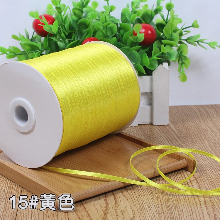 New (10meters/lot) 3mm Satin Ribbons For Craft Sewing Fabric Christmas Wedding Supplies Party Decoration Gift Wrap DIY Handma