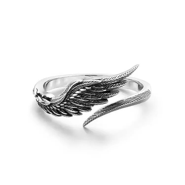Retro Angel Demon Wings Open Ring for Women Couples Punk Gothic Adjustable Finger Jewelry Accessories Hip Hop Gifts - 991232