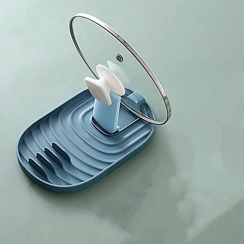 1pcs Polychrome Foldable Nordic Style Pot Holder Lid Shovel Storage Rack Practical Multifunctional Utensils for Kitchen Suppl
