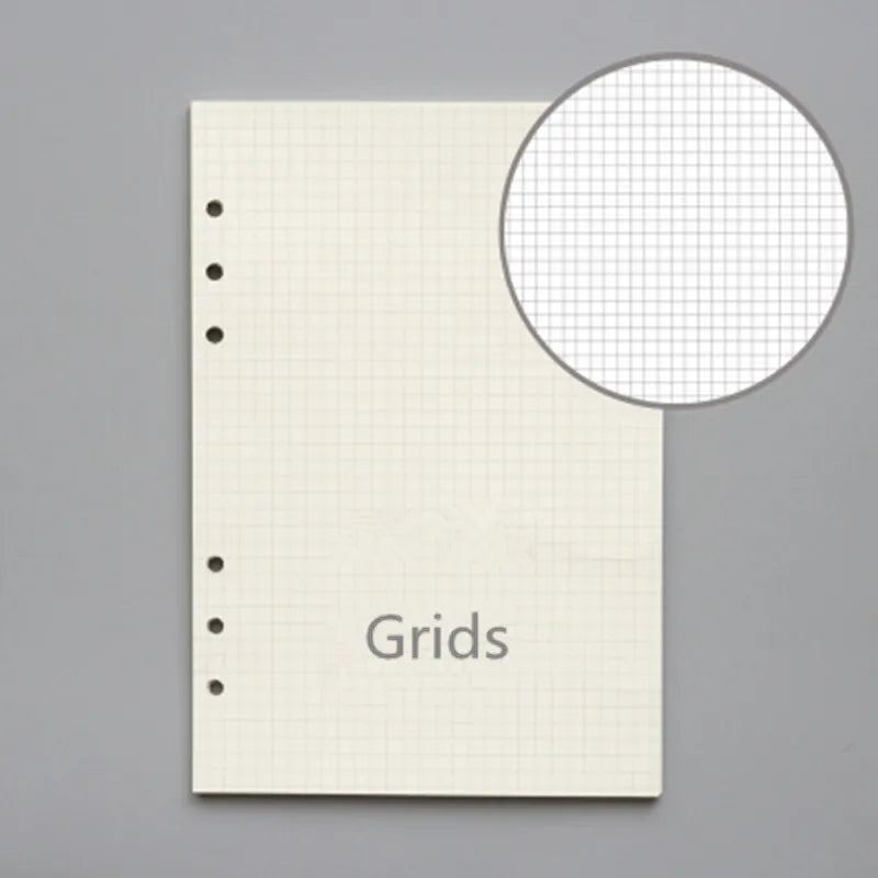 45 Sheets/90 Pages Ring Notebook Insert Refills 6 Holes Loose Leaf Papers Journals A5 A6 A7 Spiral Diary Planner Inner Core P