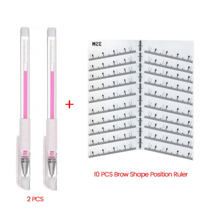 Eyebrow Position Mark Tools Microblading Brow Shape Mapping Kit with White Marker Pen and Brows Outline Design Ruler Makeup K