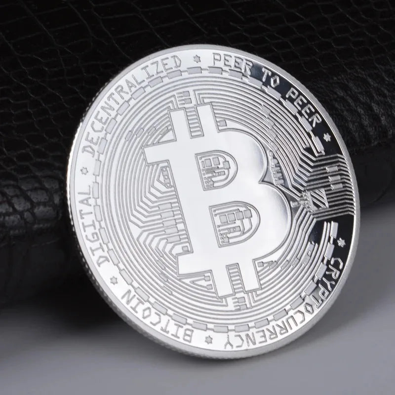 Gold Plated Bitcoin Coin Collectible Art Collection Gift Physical Commemorative Casascius Crypto Coin Metal Antique Imitation