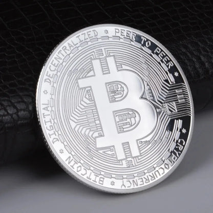 Gold Plated Bitcoin Coin Collectible Art Collection Gift Physical Commemorative Casascius Crypto Coin Metal Antique Imitation