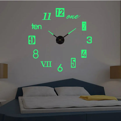 Creative Luminous Silent Wall Clock DIY Living Room Bedroom Three-dimensional Decorative Digital Clock Acrylic Wall Home Deco