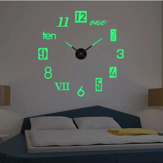 Creative Luminous Silent Wall Clock DIY Living Room Bedroom Three-dimensional Decorative Digital Clock Acrylic Wall Home Deco