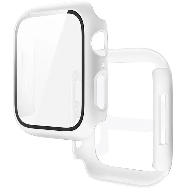 Tempered Glass+Cover For Apple Watch 11 10 9 8 7 46mm 42mm PC Bumper Screen Protector Case iWatch Series 7 6 5 4 SE3 44 40 45