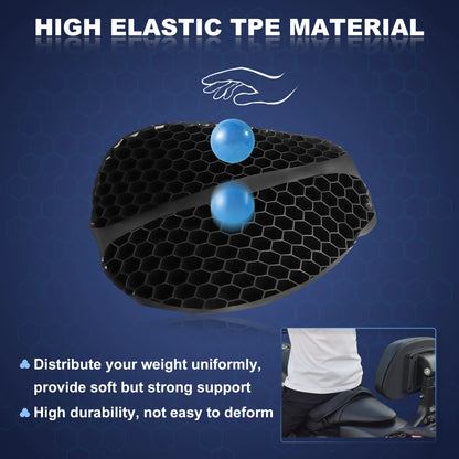 Motorcycle Seat Cushion 3D Honeycomb Anti-slip Motorcycle Gel Seat Cushion Moto Pressure Relief Ride Seat Pad Moto Accessorie