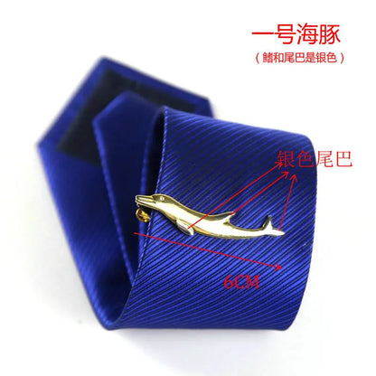 New Stainless Tie Clip For Men Classic Metel Tie Pin Copper Tie Bar Quality Enamel Tie Collar Pin Crystal Business Corbata