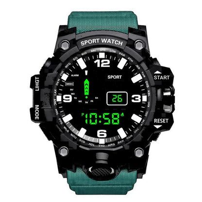 Fashion Men's Watch Sports Electronic Wristwatch Large dial Multifunctional Waterproof Luminous Alarm Kids Male's Military Wa