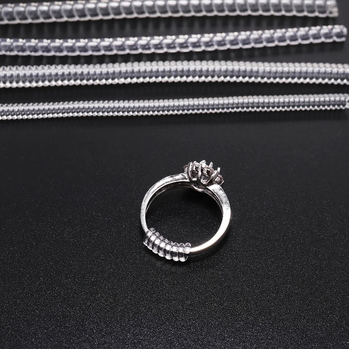4pcs Ring Size Adjuster Invisible Jewelry Sizer Shrink Wrap Anti-fall Protection Ring Guard Ring Size Adjuster for Loose Ring