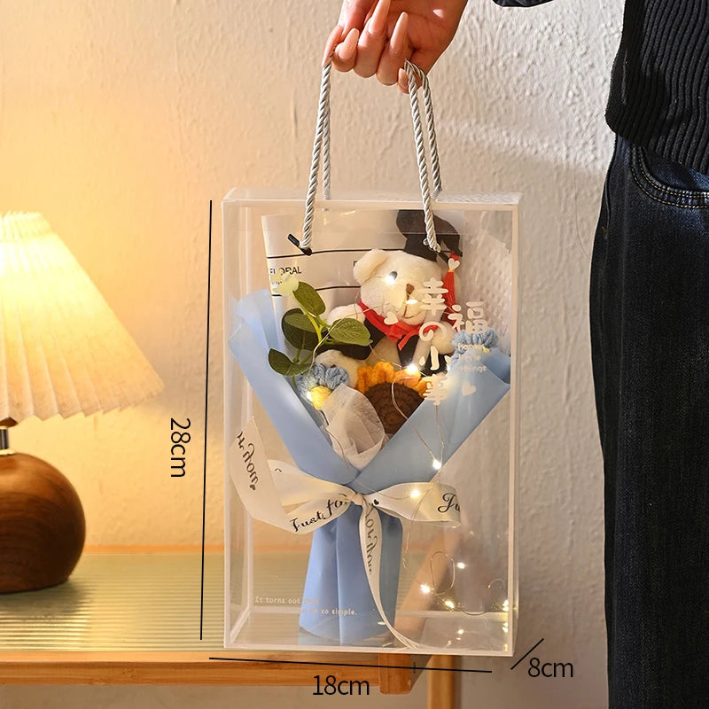 Graduation Bouquet Artificial Crochet Bouquets Hand-woven Flower Bouquet Gifts Teacher's Day Graduation Gift Flowers - S10