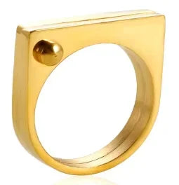Crystal High End Non Tarnish Fashion Geometric Open Gold Plated Stainless Steel Rings for Women Wedding Ring Jewelry