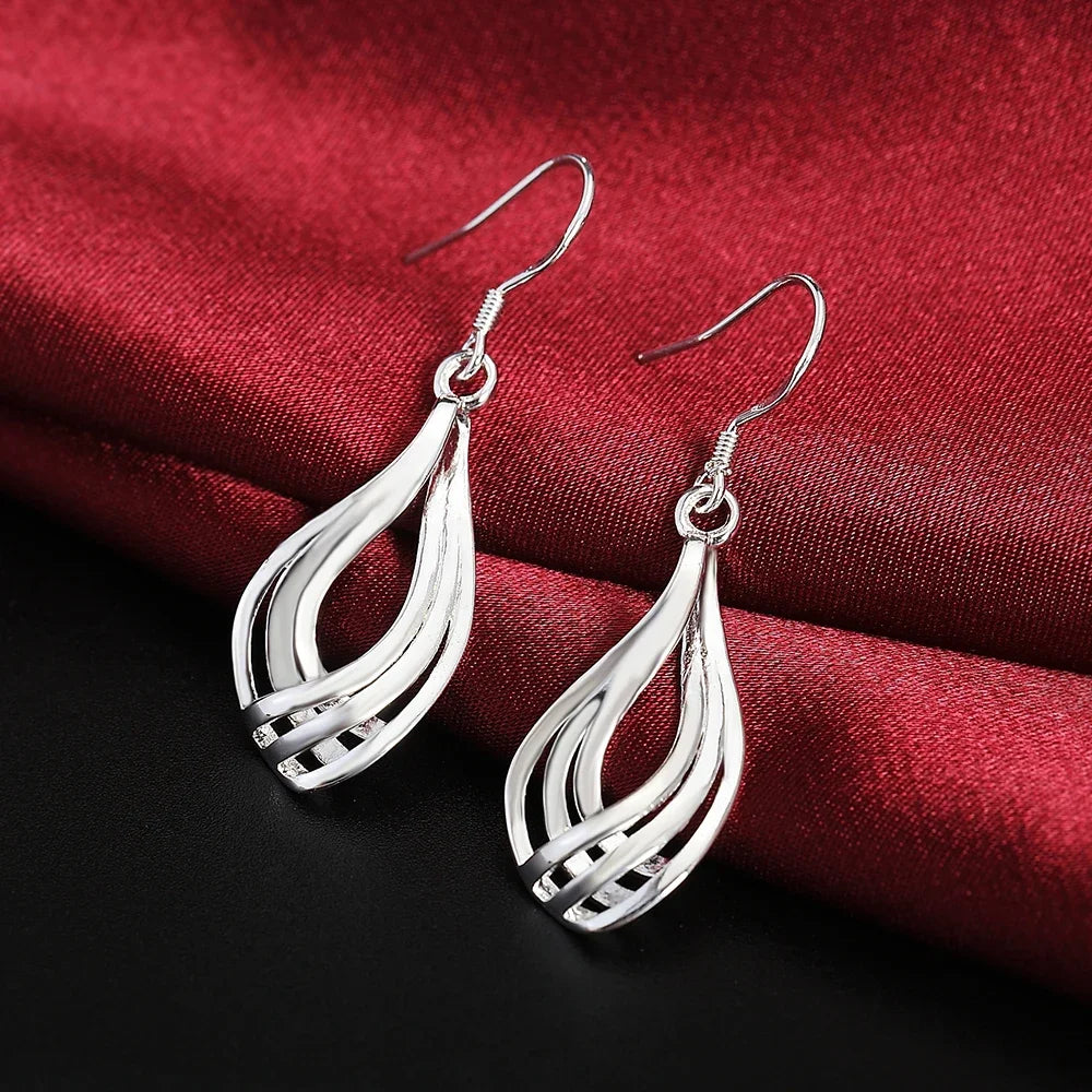 925 Sterling Silver Earrings Simple Round Circle Hoop Earrings For Woman Fashion Wedding Engagement Charm Jewelry