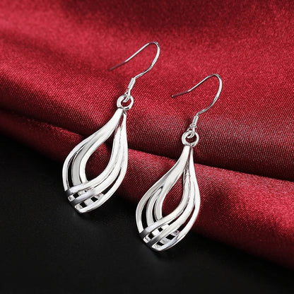 925 Sterling Silver Earrings Simple Round Circle Hoop Earrings For Woman Fashion Wedding Engagement Charm Jewelry