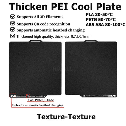 3D Printer Build Plate for Bambu Lab P2S X1 X1C P1P P1S A1 3D Printer Accessories PET Carbon Fiber Diamond PEI Texture Heatbe